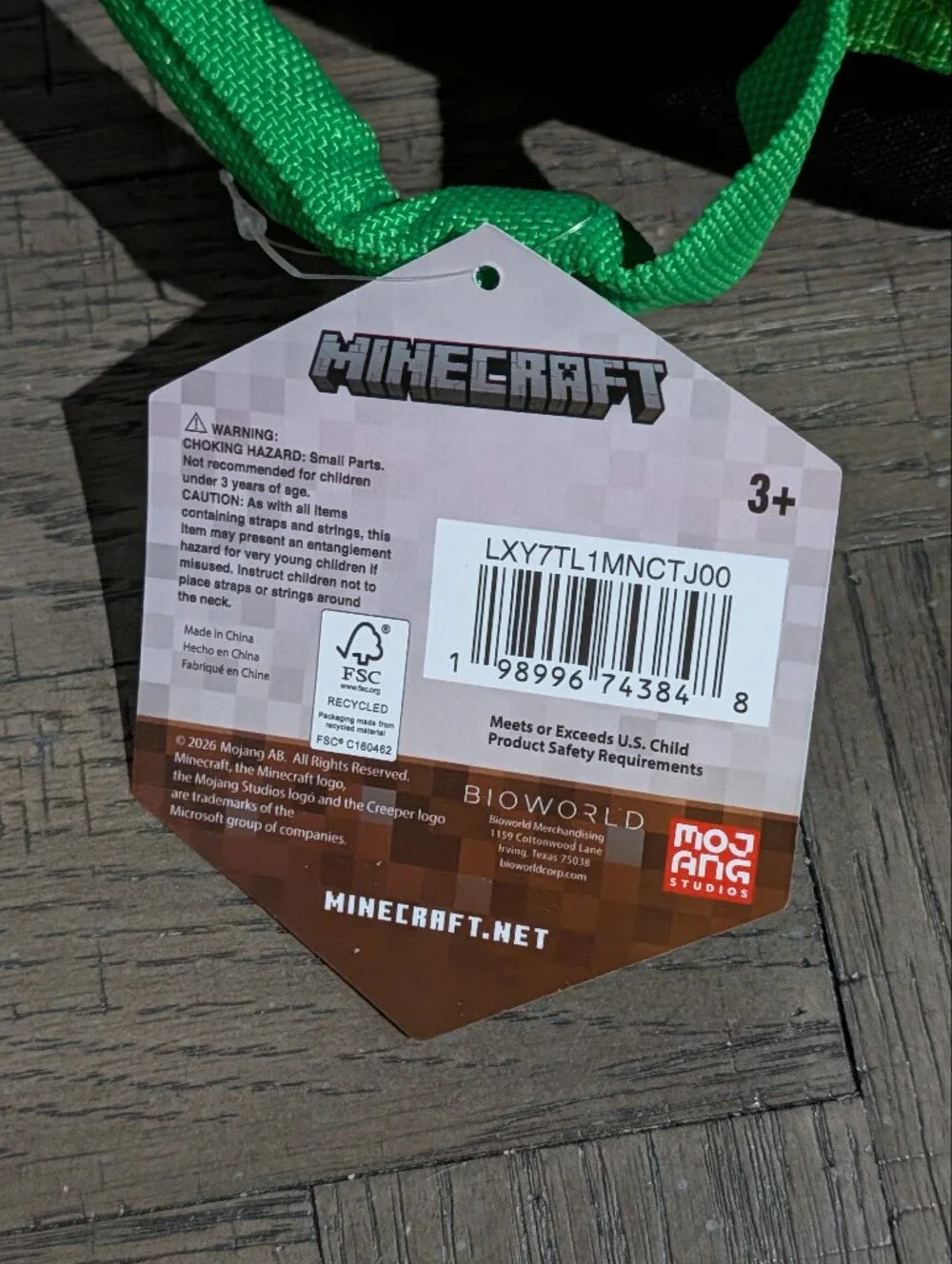 Brand New Minecraft Creeper Dual Compartment Insulated Tote Case Lunch Bag